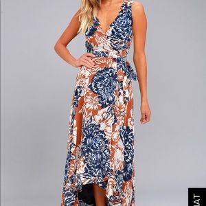 LULUS DESERT TRIP FLORAL PRINT HIGH-LOW WRAP DRESS